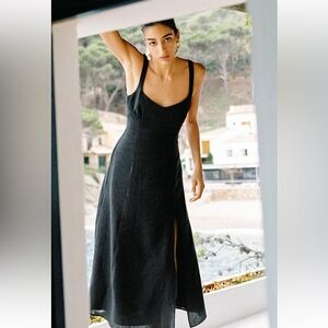 Zara black 100% linen dress in size Medium.
